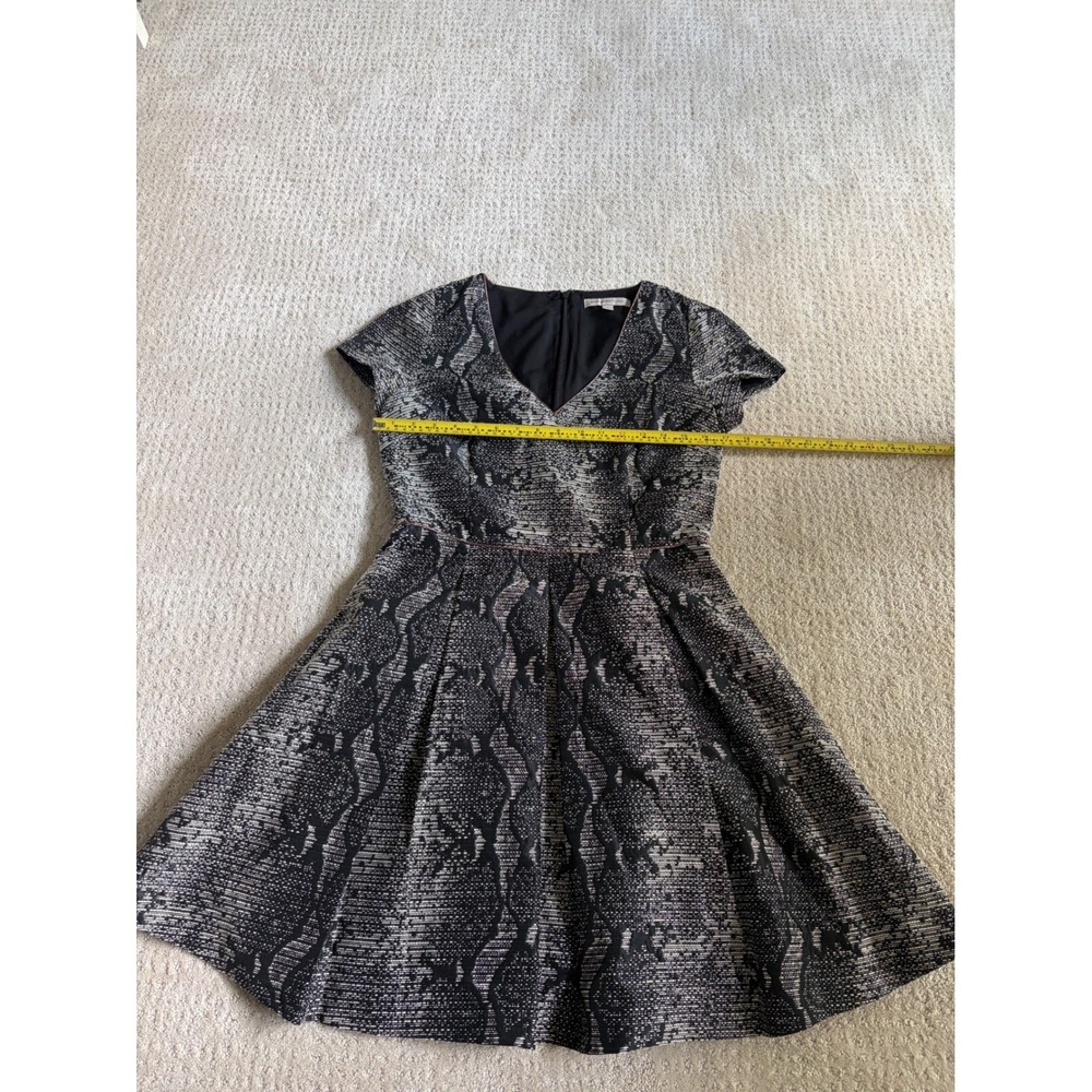 Banana Republic Heritage Snakeskin Jacquard Fit Flare‎ Dress Metallic